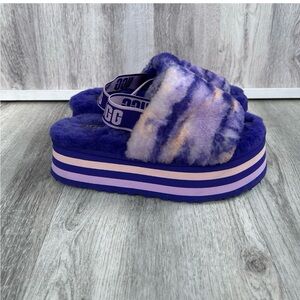 UGG Disco Marble Platform Slippers Women 8 Slingback Pink Purple hippie barbie